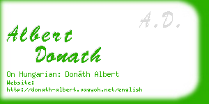 albert donath business card